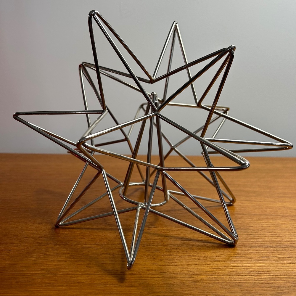 Silver Metal Christmas Star Decoration